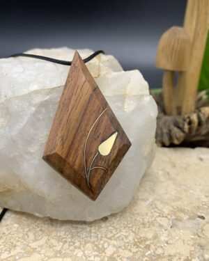 Pendentif Bois & Laiton