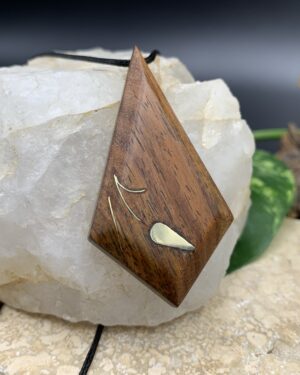 Pendentif Bois & Laiton