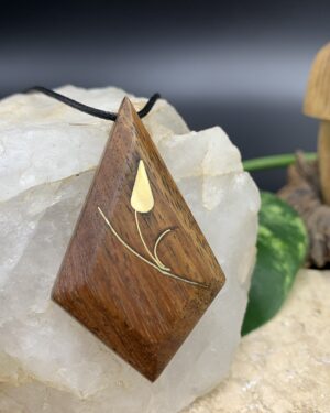 Pendentif Bois & Laiton
